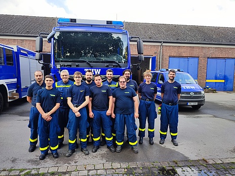 Gruppenfoto der Fachgruppe Infrastruktur im 1. TZ des THW Bochum